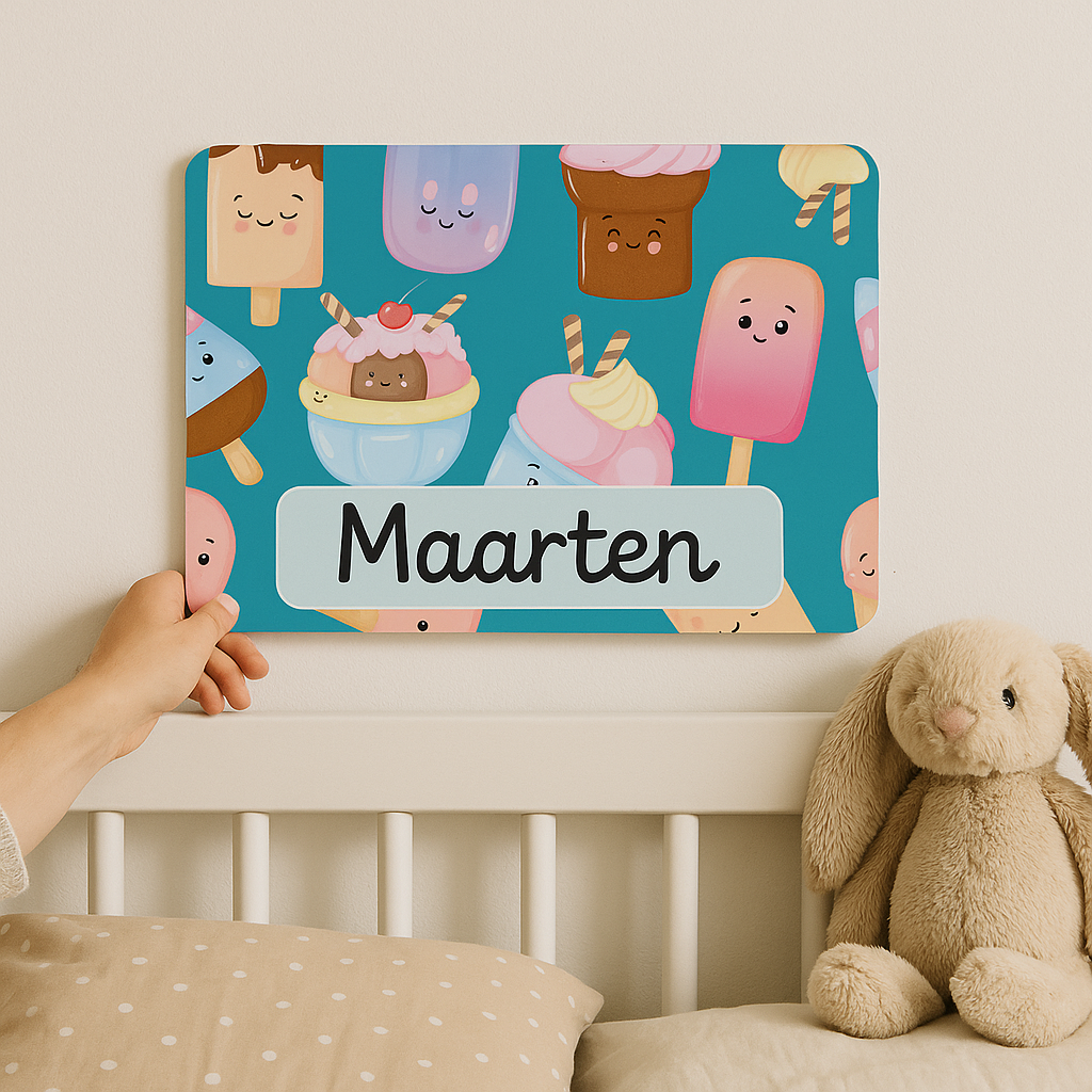 Naambordje IJsjes – Groen