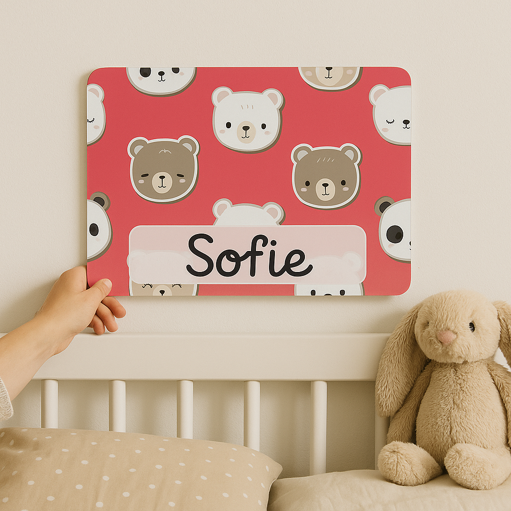 Naambordje Beertjes – Rood