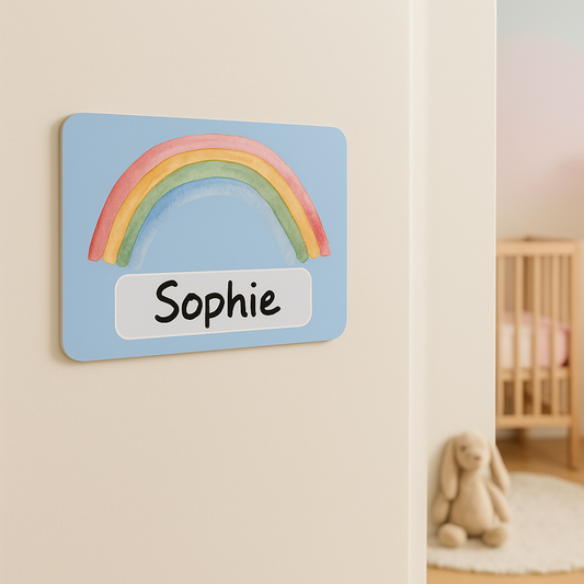 Naambord Regenboog op Blauwe Achtergrond – Kinderen