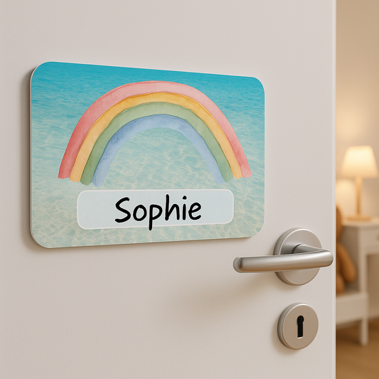 Naambord Regenboog met Waterachtergrond – Kinderen