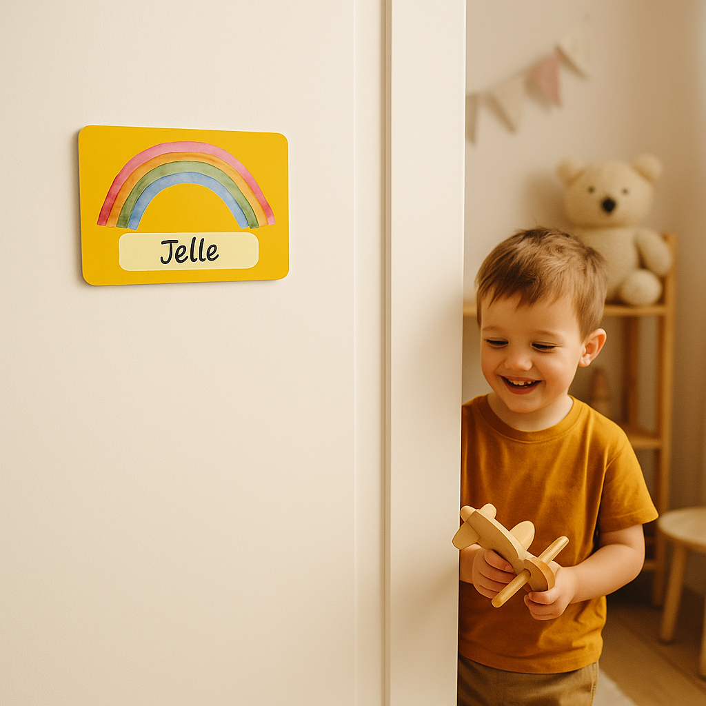 Naambordje Regenboog Pastel – Geel