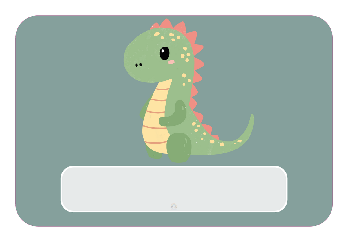 Naambord Dino op Groene Achtergrond – Kinderen