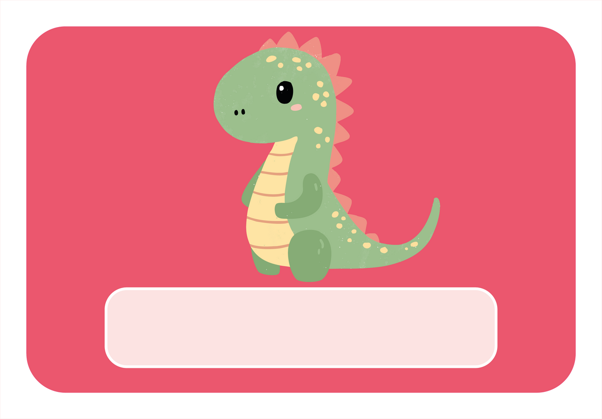 Naambordje Dino – Rood