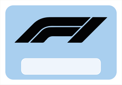 Naambordje F1 – blauw met strak Formule 1-logo