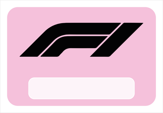 Naambordje F1 – roze Formule 1-design voor jonge fans