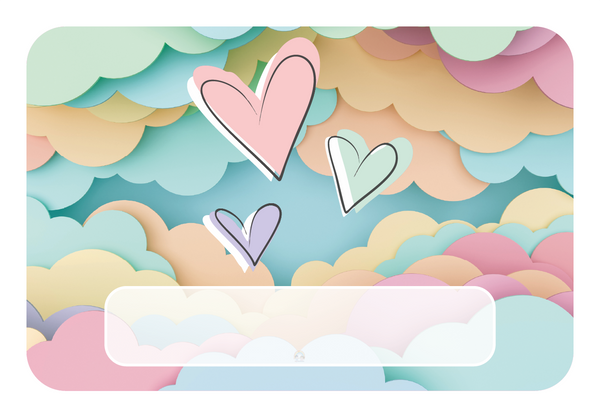 Naambordje Hartjes & Pastelwolken