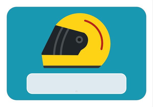 Naambordje Motorhelm – Groen