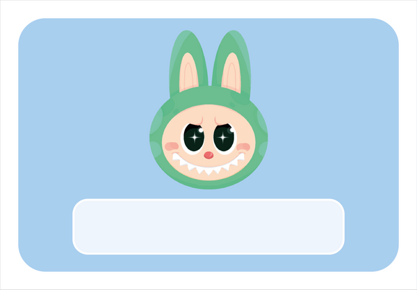Naambordje Groen Knuffelmonster – Blauw