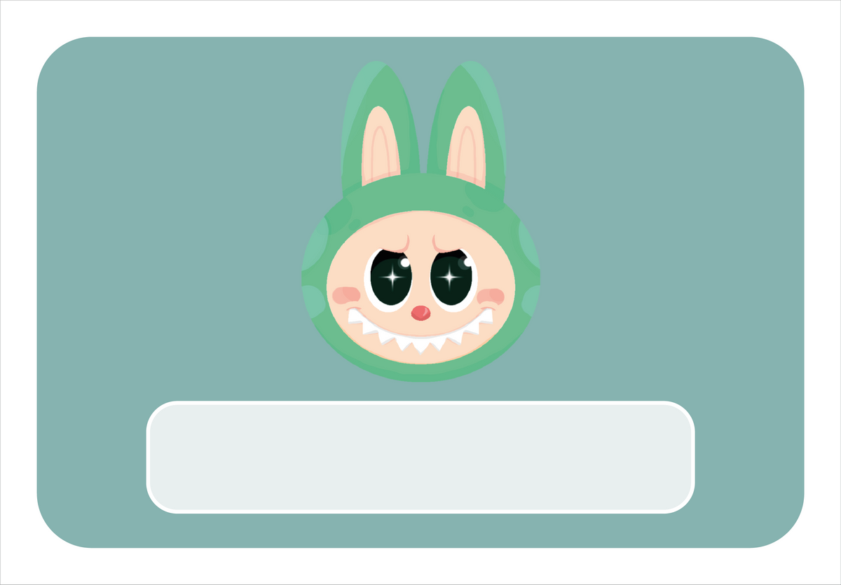 Naambordje Groen Knuffelmonster – Groen