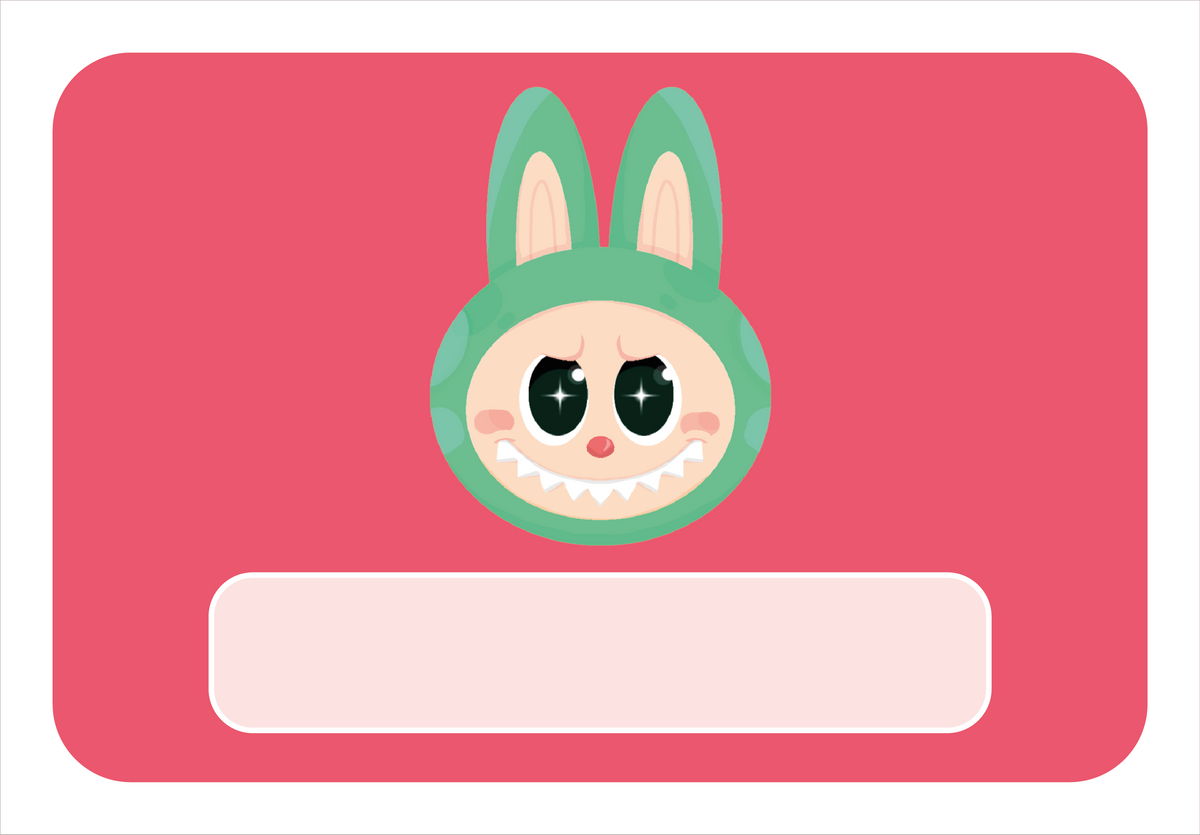 Naambordje Groen Knuffelmonster – Rood