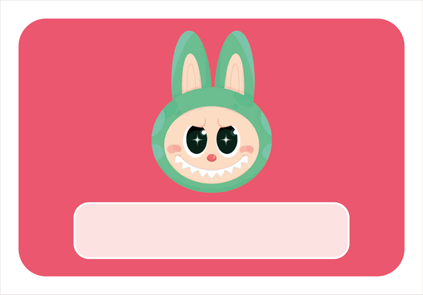 Naambordje Groen Knuffelmonster – Rood