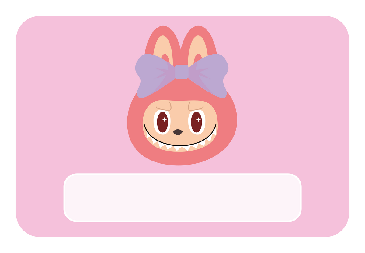 Naambordje Roze Knuffelmonster – Roze