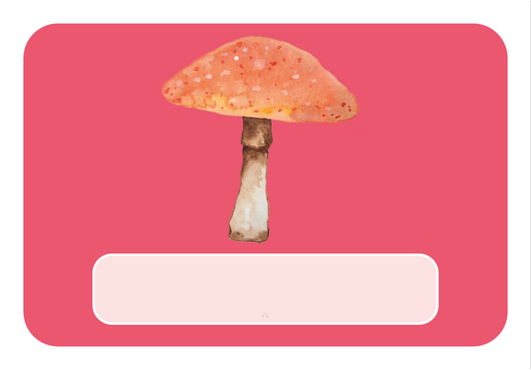 Naambordje Paddenstoel Illustratie – Rood