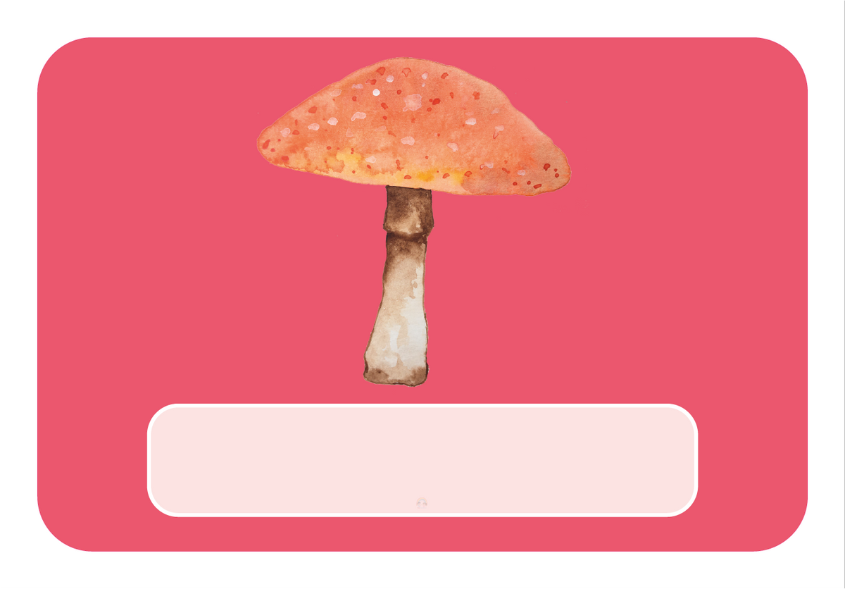 Naambord met Paddenstoel Illustratie – Rood Design
