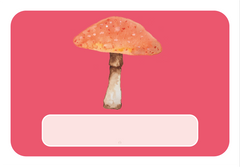 Naambord met Paddenstoel Illustratie – Rood Design