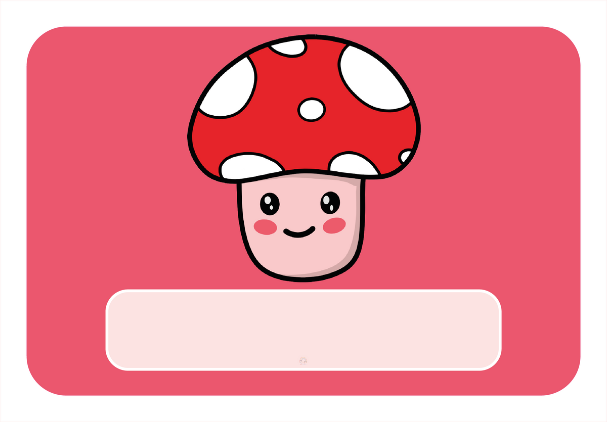 Naambordje Paddenstoel – Rood