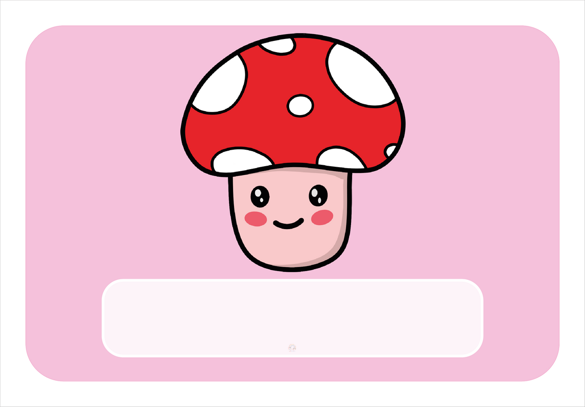 Naambordje Paddenstoel – Roze