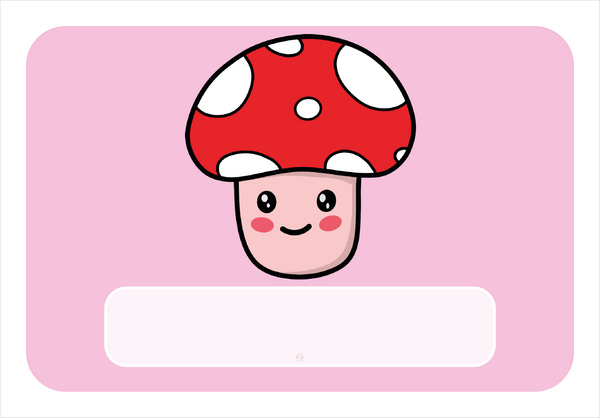 Naambordje Paddenstoel – Roze