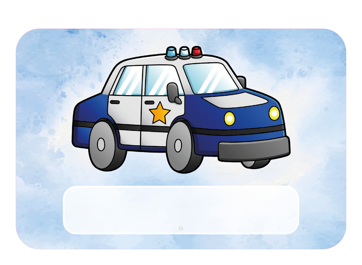 Naambordje Politieauto – Blauwe Wolken