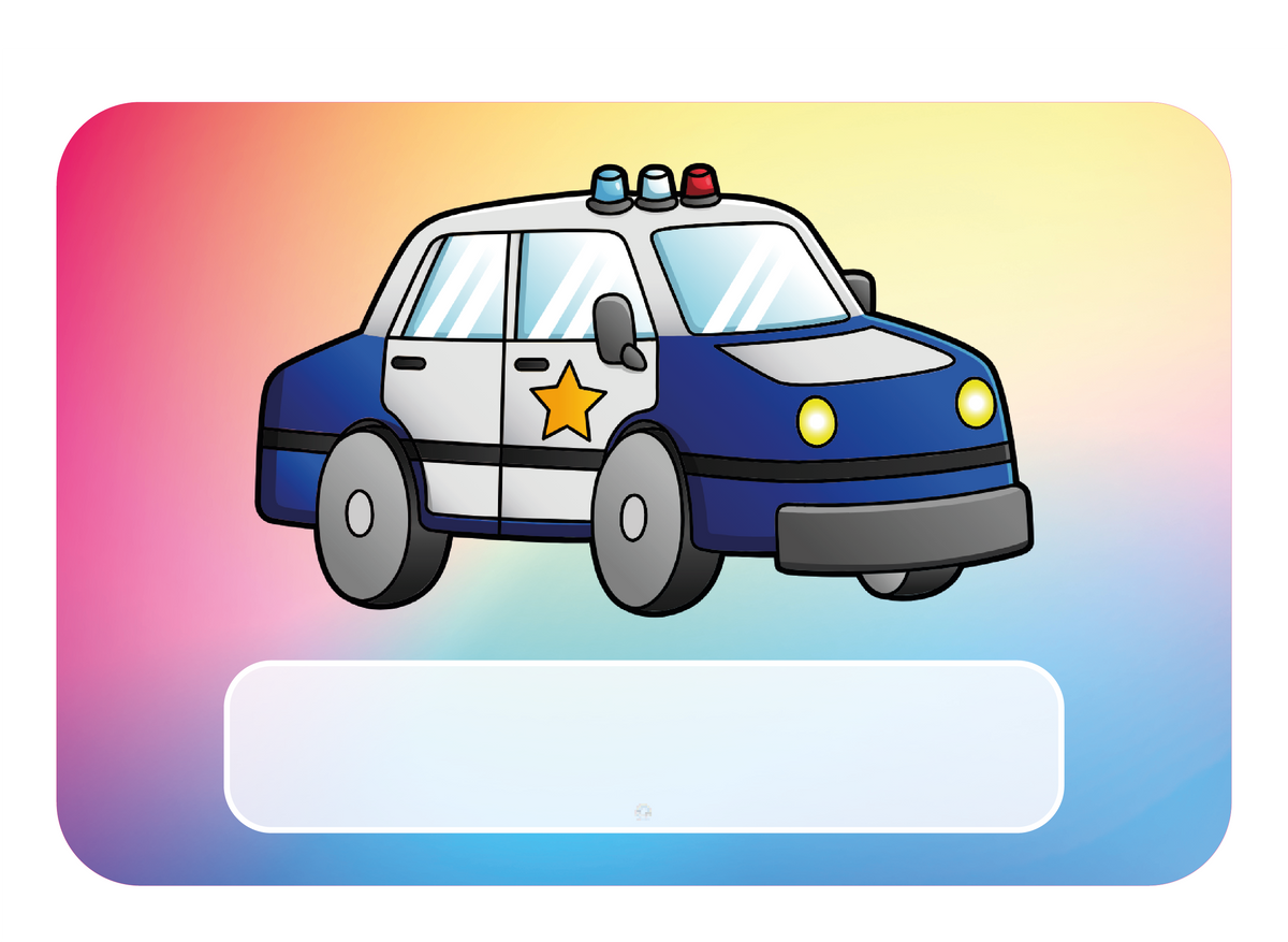 Naambordje Politieauto – Regenboog