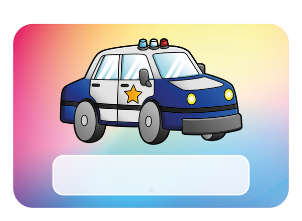 Naambordje Politieauto – Regenboog