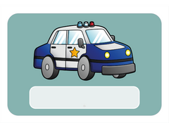 Politieauto Naambordje voor Kinderkamer – Groen met Ster en Sirene