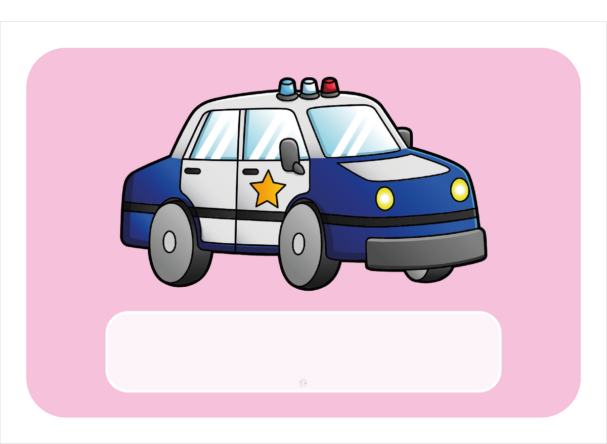 Naambordje Politieauto – Roze