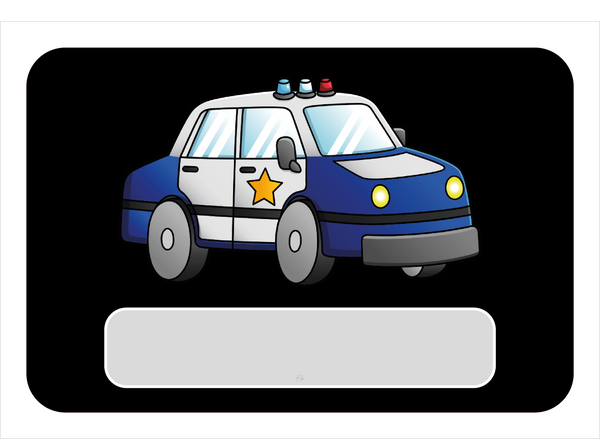 Naambordje Politieauto – Zwart