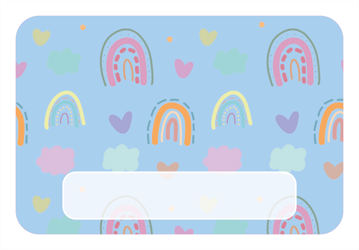 Naambordje Regenboogpatroon – Blauw