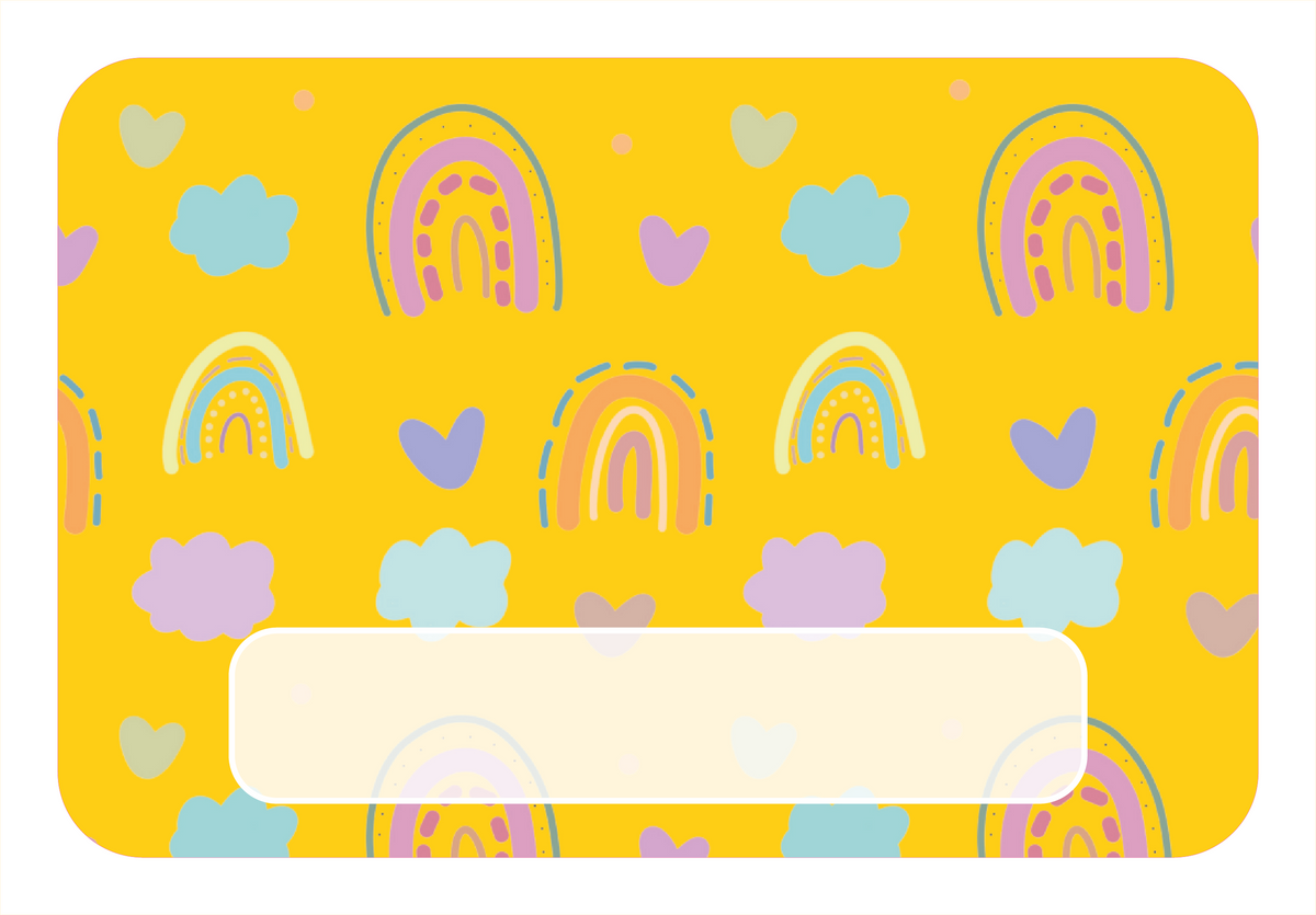 Naambordje Regenboogpatroon – Geel