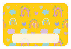 Naambordje regenboog kinderkamer rood | Vrolijk gepersonaliseerd naamplaatje