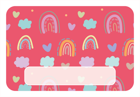 Naambordje regenboog kinderkamer rood | Vrolijk gepersonaliseerd naamplaatje