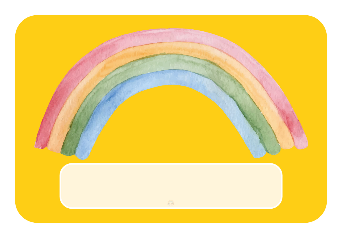 Naambordje Regenboog Pastel – Geel