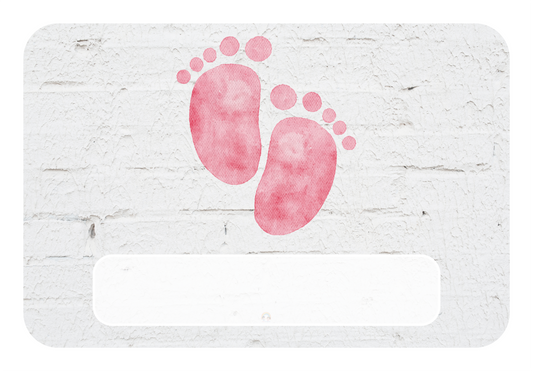 Naambord Roze Babyvoetjes op Witte Muurstructuur – Kinderen