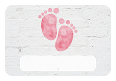 Naambord Roze Babyvoetjes op Witte Muurstructuur – Kinderen