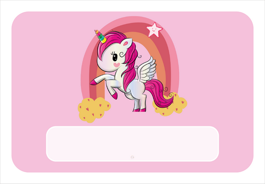 Naambordje unicorn roze | Magisch eenhoornbordje voor kinderkamer