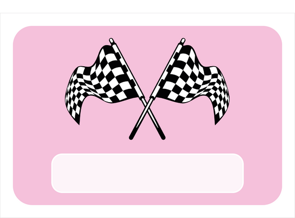 Naambordje Racevlaggen – Roze