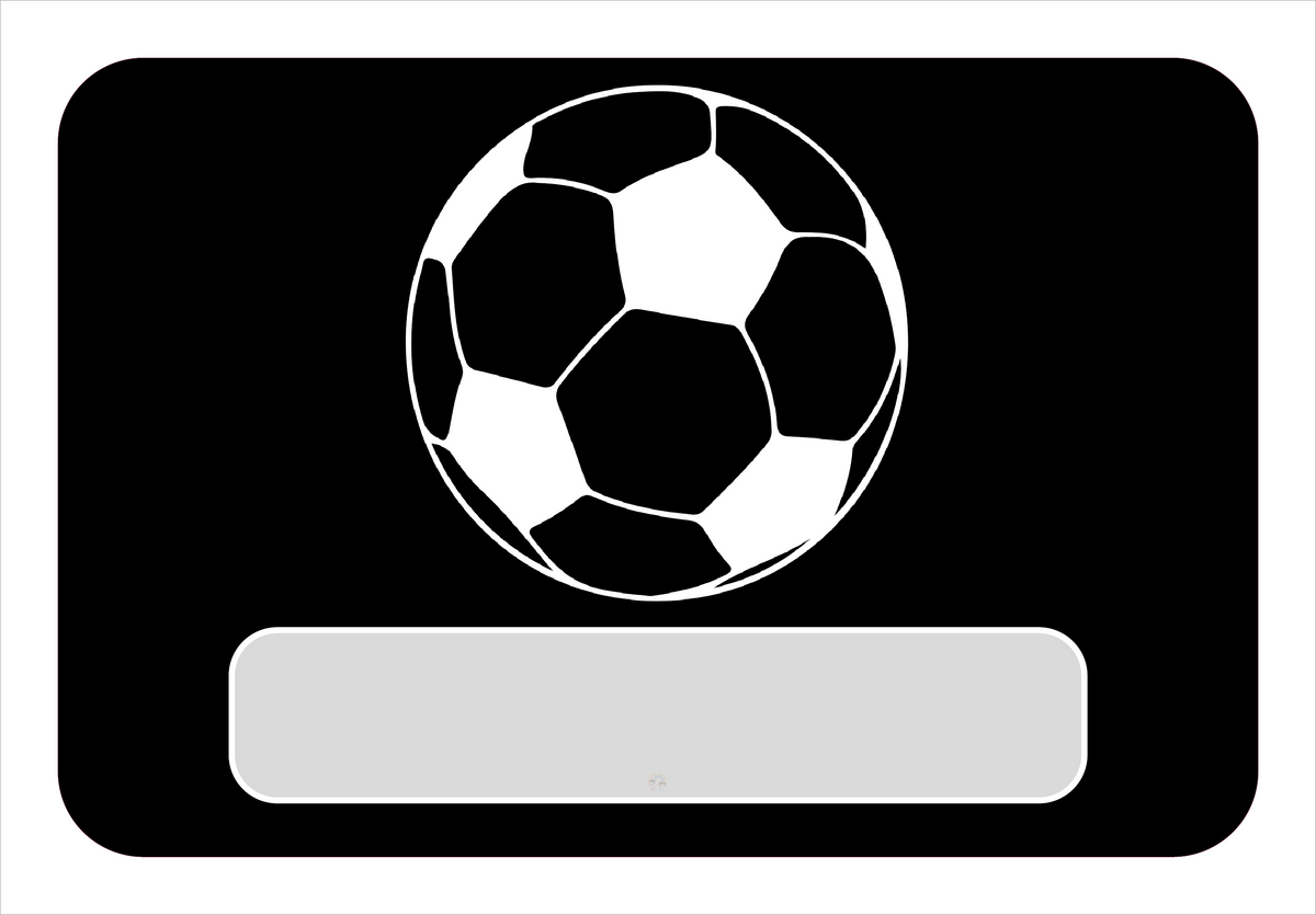 Naambordje Voetbal – Zwart