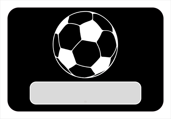 Naambordje Voetbal – Zwart
