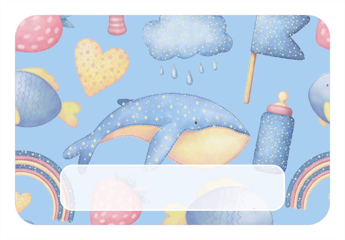 Naambordje Walvis – Blauw