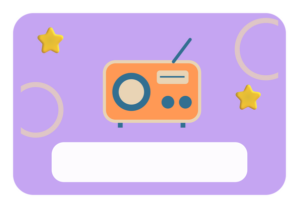 Naambordje Retro Radio & Sterren