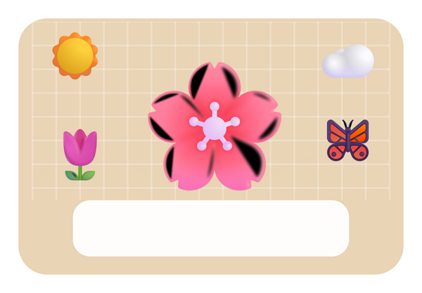 Naambordje Retro Bloemen & Ruitjes