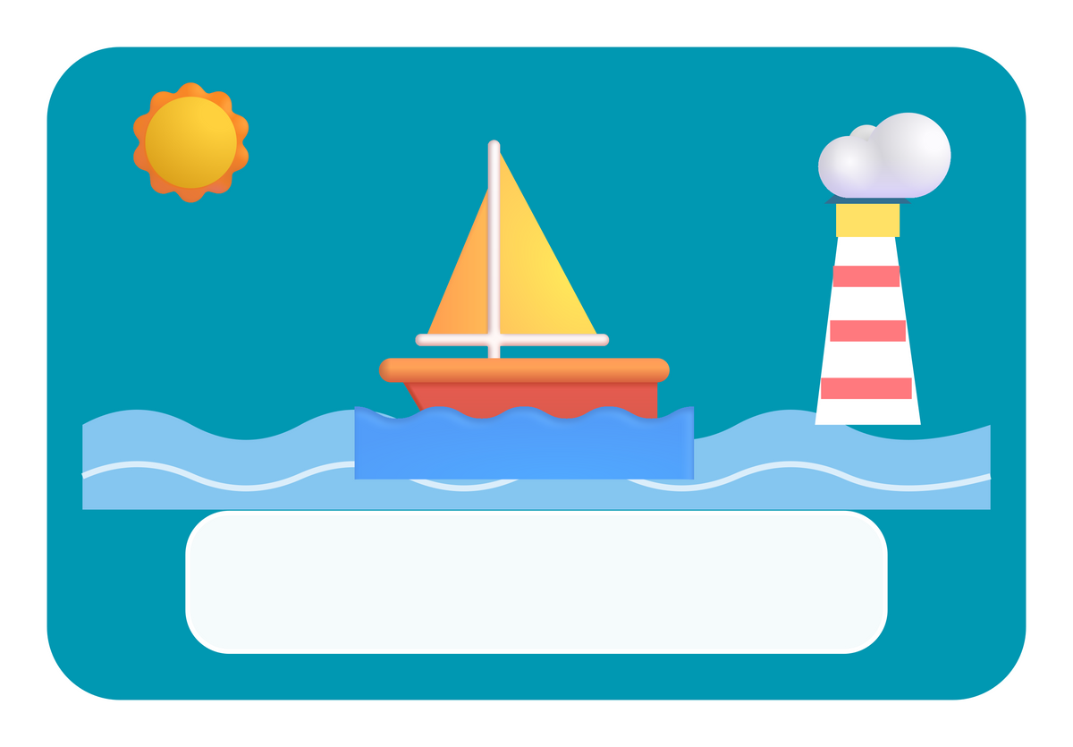 Naambordje Zeilboot & Vuurtoren — lege naamvlak