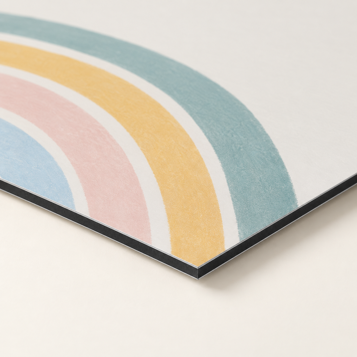 Materiaalvisualisatie Dibond 3 mm: Mat · aluminium met donkere kern