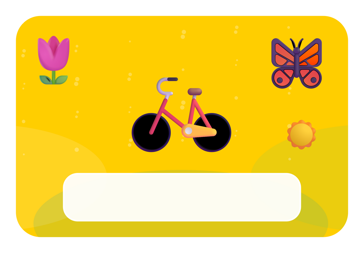Naambordje Fiets & Bloemenroute — achtergrond in de kleur geel en leeg naamvlak