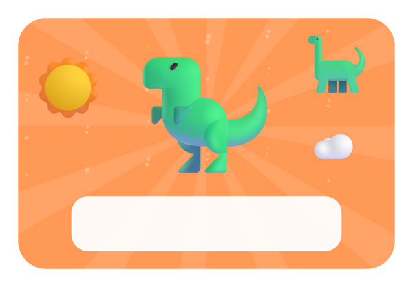 Naambordje T-rex & Zonsondergang