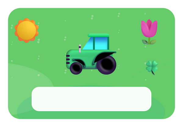 Naambordje Tractor & Groene Velden