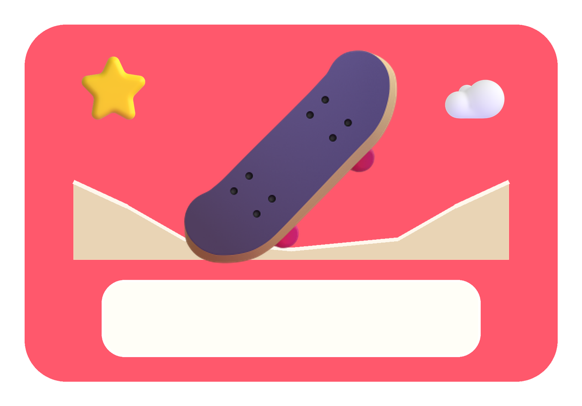 Naambordje Skateboard & Streetpark — centraal hoofdonderwerp, lege personalisatievlakken