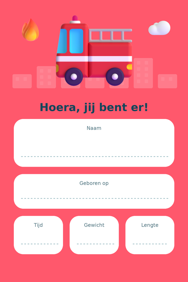 Geboortebord Brandweer & Reddingshelden